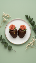 Dúo fresas chocolate y rosa terracota