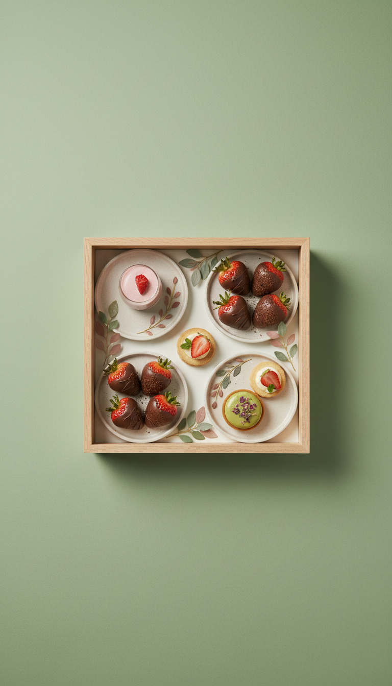 Estuche surtido fresas y postres individuales
