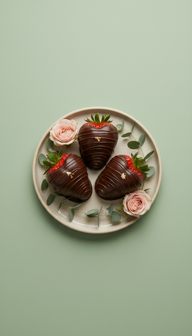 Trío de fresas chocolate oscuro